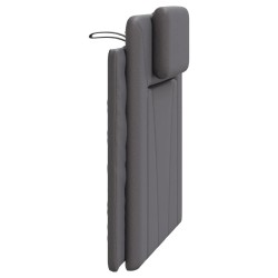Coussin de tête de lit gris 90 cm similicuir 