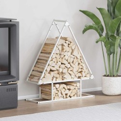Portant de bois chauffage blanc 80x25x90 cm 