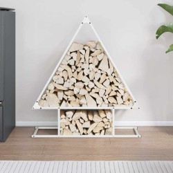 Portant de bois chauffage blanc 80x25x90 cm 
