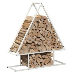 Portant de bois chauffage blanc 80x25x90 cm 