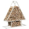 Portant de bois chauffage blanc 80x25x90 cm 
