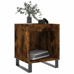 Table de chevet chêne fumé 40x35x50 cm bois d’ingénierie 