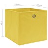 Boîtes de rangement 10 pcs Tissu intissé 28x28x28 cm Jaune 
