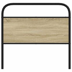 Tête de lit chêne sonoma 107 cm acier et bois d'ingénierie 