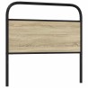 Tête de lit chêne sonoma 107 cm acier et bois d'ingénierie 