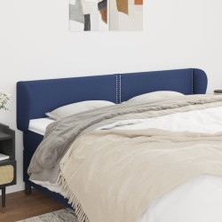 Tête de lit avec oreilles Bleu 183x23x78/88 cm Tissu 