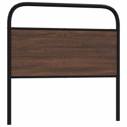 Tête de lit chêne marron 107 cm acier et bois d'ingénierie 