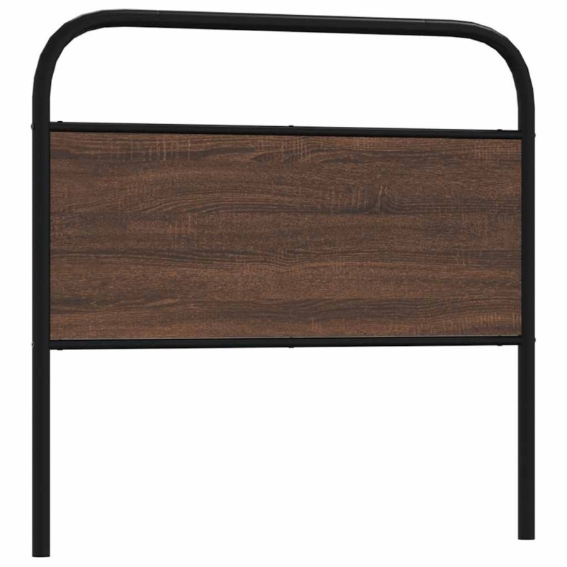 Tête de lit chêne marron 107 cm acier et bois d'ingénierie 