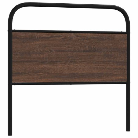 Tête de lit chêne marron 107 cm acier et bois d'ingénierie 