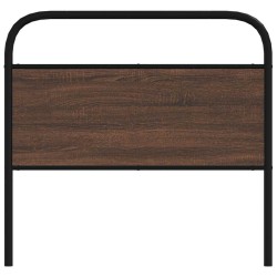 Tête de lit chêne marron 107 cm acier et bois d'ingénierie 