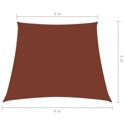Voile de parasol Tissu Oxford trapèze 3/4x3 m Terre cuite 