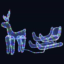 Cordon lumineux de Noël Renne et traîneau avec maille 432 LED 