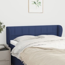 Tête de lit avec oreilles Bleu 147x23x78/88 cm Tissu 