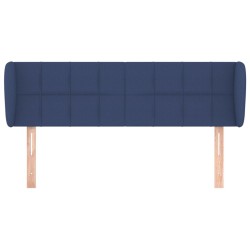 Tête de lit avec oreilles Bleu 147x23x78/88 cm Tissu 