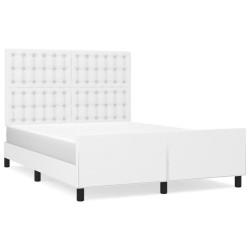 Cadre de lit sans matelas blanc 140x200 cm similicuir 