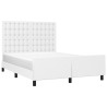 Cadre de lit sans matelas blanc 140x200 cm similicuir 