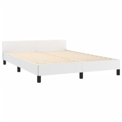 Cadre de lit sans matelas blanc 140x200 cm similicuir 