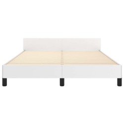 Cadre de lit sans matelas blanc 140x200 cm similicuir 