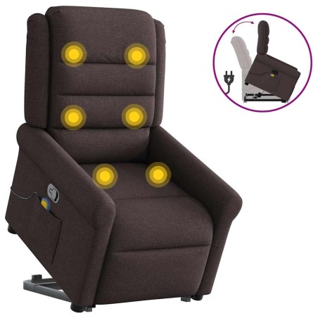 Fauteuil inclinable de massage Marron foncé Tissu 