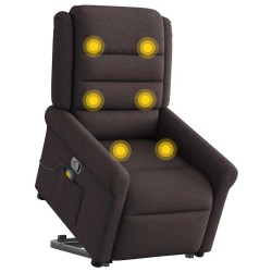 Fauteuil inclinable de massage Marron foncé Tissu 