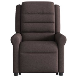 Fauteuil inclinable de massage Marron foncé Tissu 