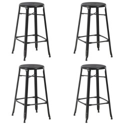 Tabourets de bar lot de 4 noir acier 