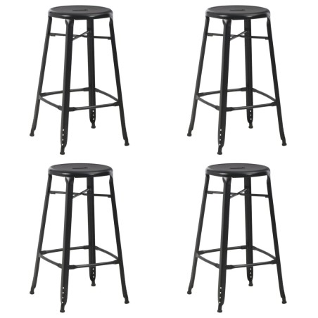 Tabourets de bar lot de 4 noir acier 