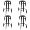 Tabourets de bar lot de 4 noir acier 
