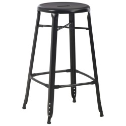 Tabourets de bar lot de 4 noir acier 