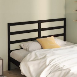 Tête de lit Noir 156x4x100 cm Bois massif de pin 