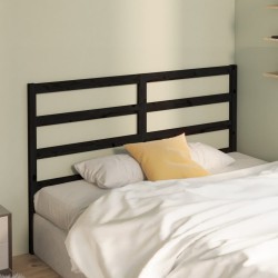 Tête de lit Noir 156x4x100 cm Bois massif de pin 