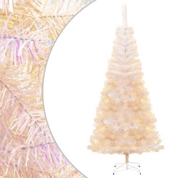 Sapin de Noël artificiel pointes iridescentes Blanc 210 cm PVC 