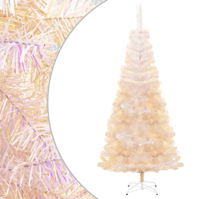 Sapin de Noël artificiel pointes iridescentes Blanc 210 cm PVC 