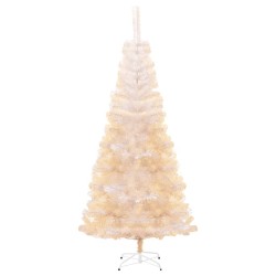 Sapin de Noël artificiel pointes iridescentes Blanc 210 cm PVC 
