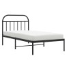 Cadre de lit métal sans matelas avec tête de lit noir 107x203cm 