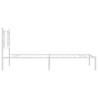 Cadre de lit métal sans matelas et tête de lit blanc 107x203 cm 