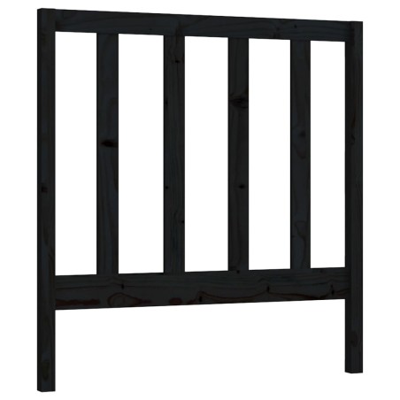Tête de lit Noir 81x4x100 cm Bois massif de pin 
