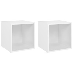 Meubles TV 2 pcs Blanc 37x35x37 cm Bois d’ingénierie 