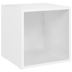 Meubles TV 2 pcs Blanc 37x35x37 cm Bois d’ingénierie 