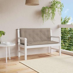 Coussin de banc de jardin taupe 120x(50+50)x7 cm tissu oxford 