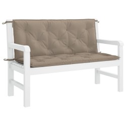 Coussin de banc de jardin taupe 120x(50+50)x7 cm tissu oxford 