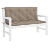 Coussin de banc de jardin taupe 120x(50+50)x7 cm tissu oxford 