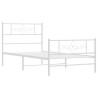 Cadre de lit métal sans matelas avec pied de lit blanc 80x200cm 