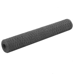 Grillage Acier et revêtement en PVC 25 x 1 m Gris 