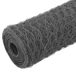 Grillage Acier et revêtement en PVC 25 x 1 m Gris 