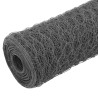 Grillage Acier et revêtement en PVC 25 x 1 m Gris 