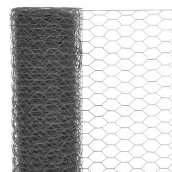 Grillage Acier et revêtement en PVC 25 x 1 m Gris 