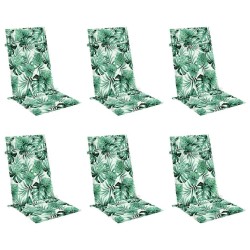 Coussins de chaise à dossier haut lot de 6 modèle de feuille 