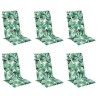 Coussins de chaise à dossier haut lot de 6 modèle de feuille 