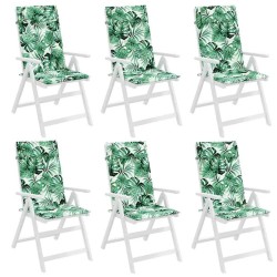 Coussins de chaise à dossier haut lot de 6 modèle de feuille 